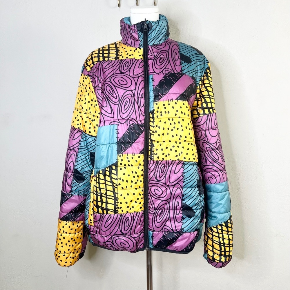 Disney Sally Nightmare Before Christmas Reversible Puffer Jacket‎ Womens Medium